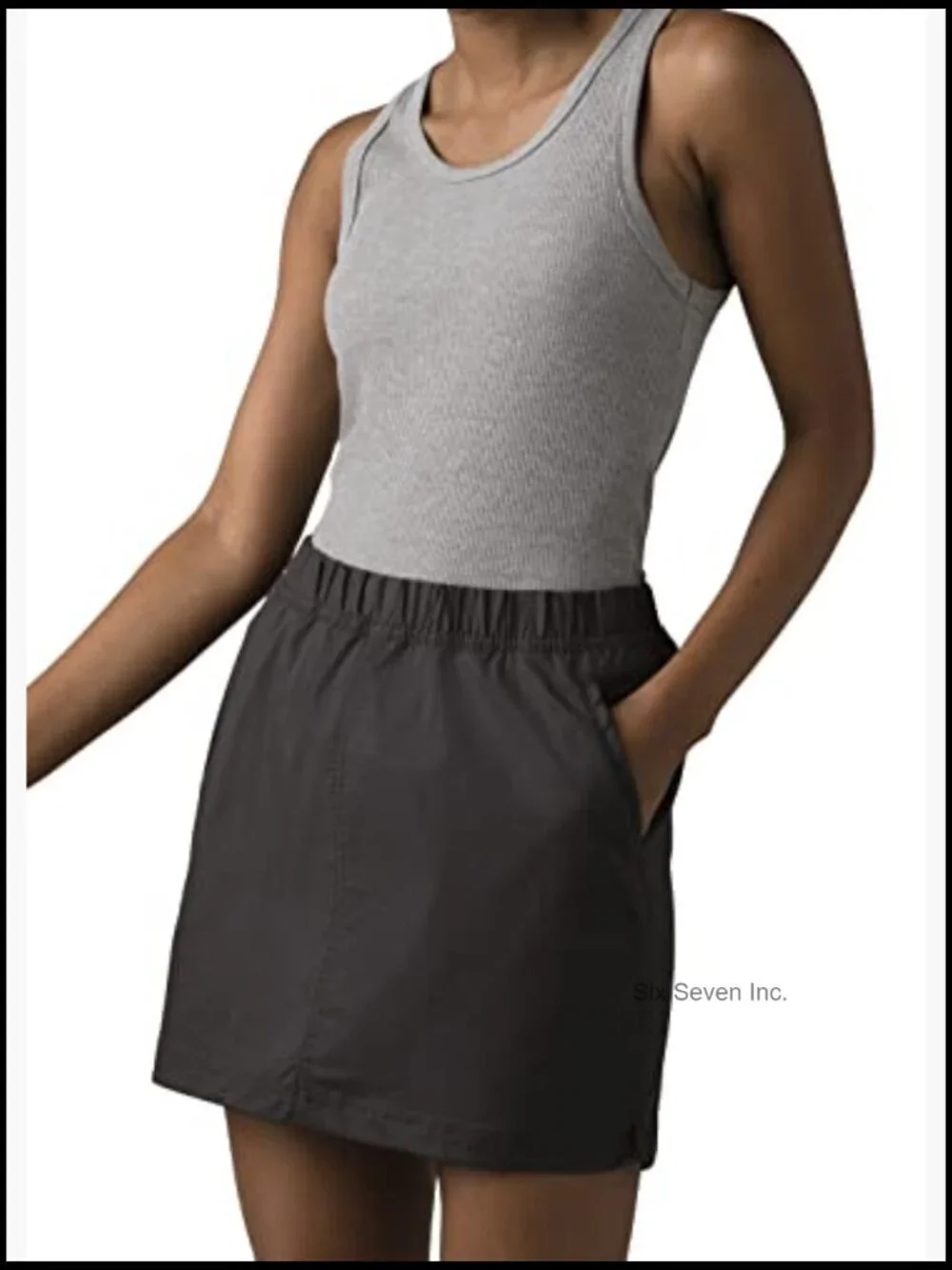 Organic Cotton Recycled Polyester Stretch Ripstop Skort with Pockets